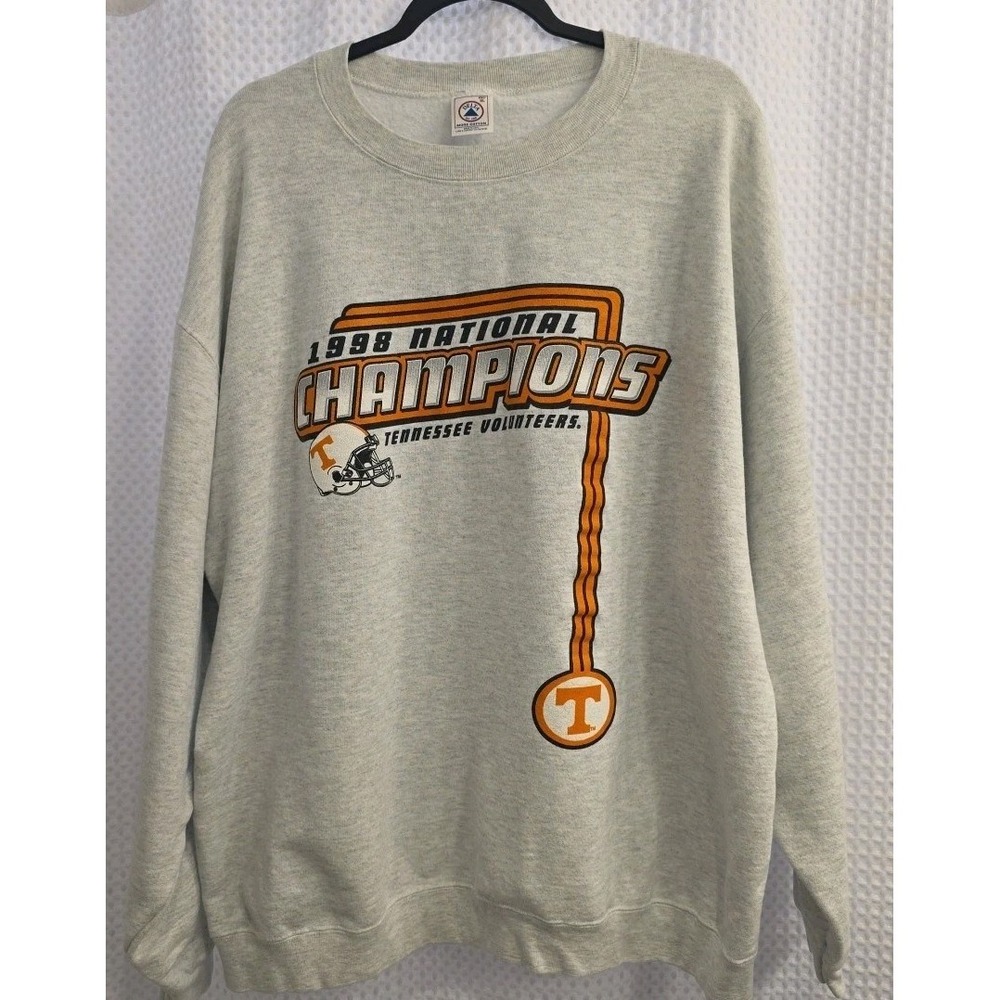 Vintage 1998 UT National Champions Sweatshirt Tennessee Volunteers Grey XL
